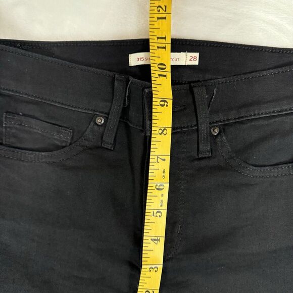 Levi's 315 Shaping Bootcut Jeans Size 28 Black Mid Rise Stretch Western Boho - Picture 11 of 14